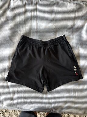 Ralph Lauren Black Athletic Shorts with RLX Logo